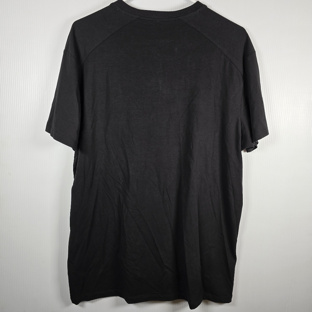 NWOT Kenneth Cole Black Short Sleeve Henley Tee Cotton /Spandex Size XL - Picture 2 of 7